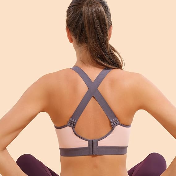 Enamor Women's Polyester Blend Non-Wired Sports Bra – Padded, Full Coverage, Y-Panel for Vertical Bounce Control, No-Spill, No-Jiggle